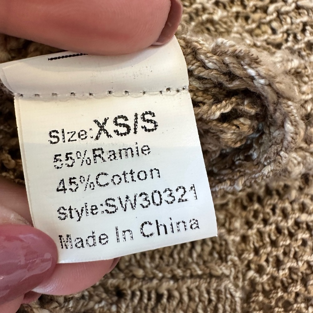 Vintage Y2K Crochet Open Knit Sweater in Tan - Picture 10 of 10